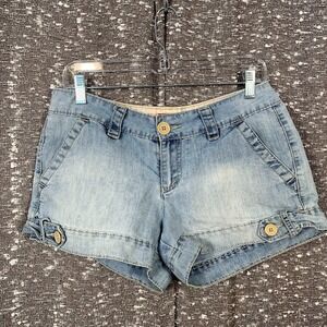 Vintage Y2K Unionbay Blue Denim Jean Shorts Button‎ Preppy Junior's 9